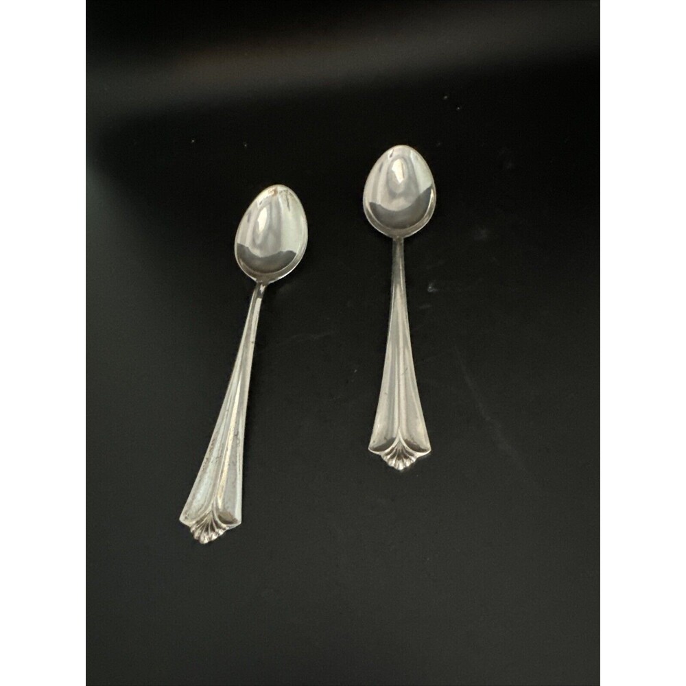 Vintage David Andersen Town Hall  Norway 830 Silver Demitasse Spoons 4.5 “ Each